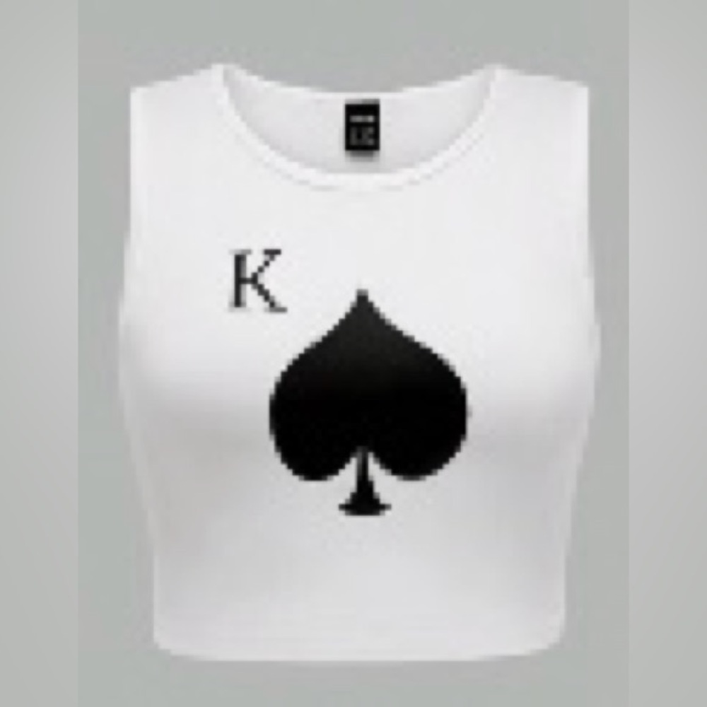 Black and white sleeveless T-shirt Size L